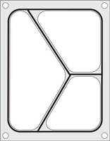 Matrix für Siegelmaschine CAS CDS-01 für dreiteilige Schalen 227x178