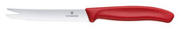 Victorinox Swiss Classic Käse- und Wurstmesser, Klinge mit Wellenschliff, 110mm, rot