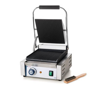 Einzelkontaktgrill oben geriffelt, unten glatt