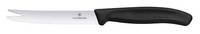 Victorinox Swiss Classic Käse- und Wurstmesser, Klinge mit Wellenschliff, 110mm, schwarz