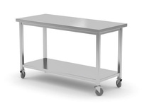 Fahrbarer Tisch mit Regal - geschraubt, Abmessungen 1000x700x850 mm