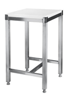 Fleischerblock aus Polyethylen mit Edelstahlsockel, 500x400x830 mm groß