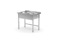 Tisch mit zwei Spülbecken - verschraubt, Maße 1000x700x(H)850 mm