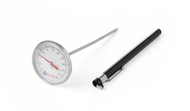 Thermometer mit Fühler, Messer und Federn