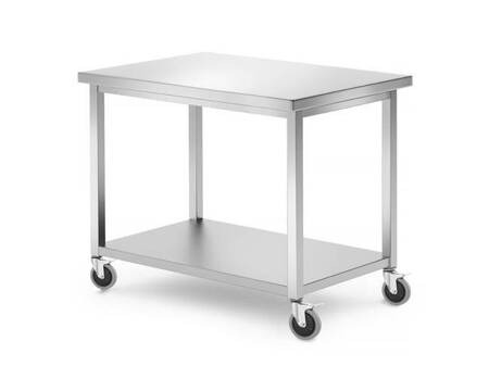 Fahrbarer Tisch mit Regal - geschraubt, Abmessungen 1000x700x850 mm