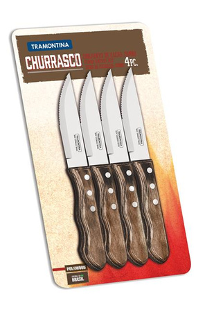 Steakmesser-Set "JUMBO", 4tlg., Churrasco-Linie, dunkelbraun