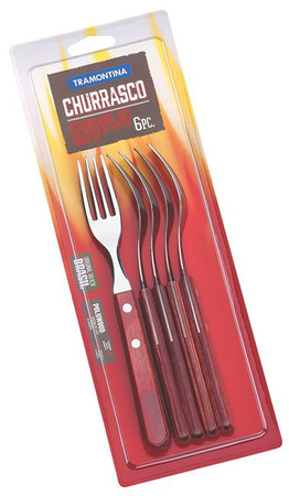 Steakgabel-Set "GAUCHO", Blister, 6-teilig, Churrasco-Linie, rot