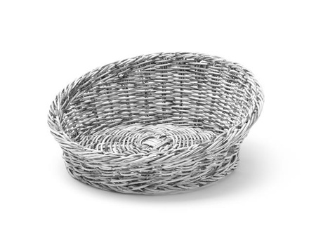 Schräggestellter Korb, rund, grau, ø 310 mm