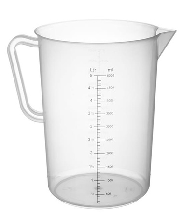 Messbecher aus Polypropylen mit Skala 5 l