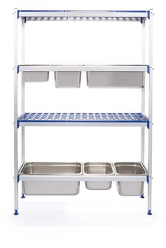 Aluminium-Lagerregal für GN 1/1-Behälter