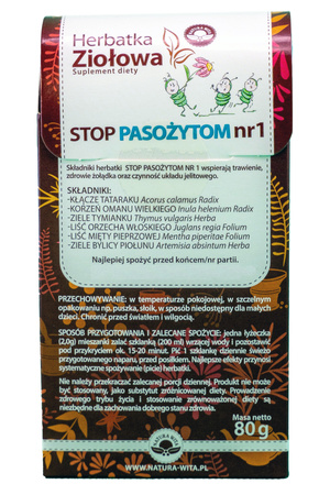 Herbatka ziołowa stop pasożytom 80g