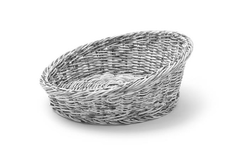Schräggestellter Korb, rund, grau, ø 310 mm