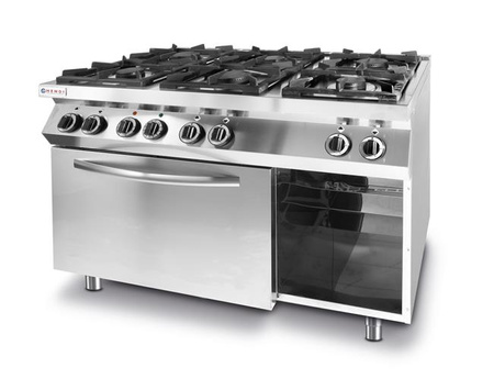Kitchen Line 6-Flammen-Gasherd mit GN 1/1 Umluft-Elektrobackofen