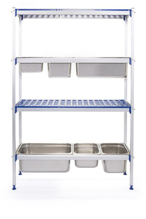 Aluminium-Lagerregal für GN 1/1-Behälter