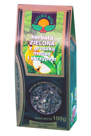 Herbata zielona z gruszką melisą i skrzypem 100g