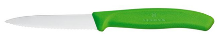 Victorinox Swiss Classic Gemüsemesser, gezahnt, 80mm, grün