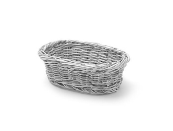 Ovaler Korb, grau, 190x120 mm