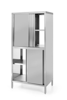 Szafa przelotowa z przegrodą i drzwiami suwanymi – skręcana, HENDI, Kitchen Line, 1000x600x(H)1800mm