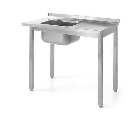 Tisch mit Einkammerwaschbecken - Kammerhöhe h = 400 mm, Größe 1200x600x850 mm