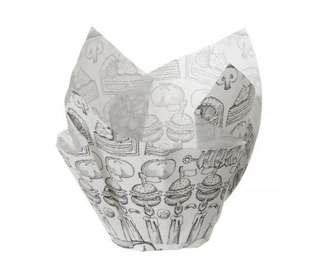 Korbförmige Pergamentform (150 Stück), Druck