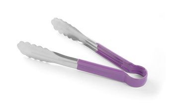 Edelstahl-Servierzange 300 mm mit violettem Griff