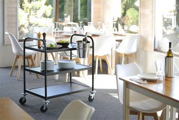 servierwagen mit 3 Etagen, schwarz, 900x590x930 mm