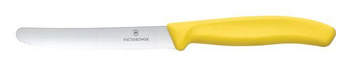 Victorinox Swiss Classic Tomatenmesser, abgerundete Spitze, Wellenschliff, 11 cm, gelb
