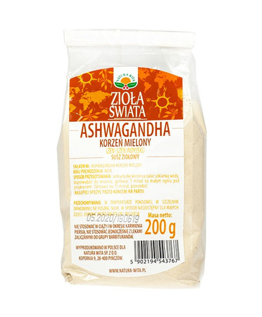 ASHWAGANDHA-WURZEL GEMÜHLT 200g - NATURA WITA