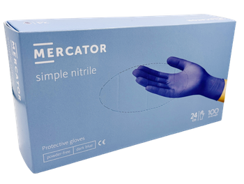 Rękawice nitrylowe (SIMPLE NITRILE) dark blue - bezpudrowe (rozmiar S)
