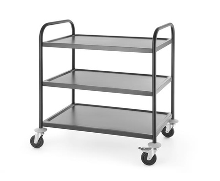 servierwagen mit 3 Etagen, schwarz, 900x590x930 mm