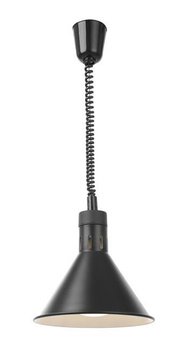 Warmhaltelampe für Lebensmittel - Hängeleuchte, konisch 275x(H)250 mm Durchmesser, schwarz
