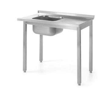 Tisch mit Einkammerwaschbecken - Kammerhöhe h = 400 mm, Größe 1200x600x850 mm