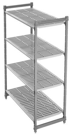 Regał magazynowy CAMBRO Camshelving® basics plus z kompozytu z 4 wentylowanymi półkami 915x460x(H)1830