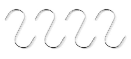 Fleischerhaken - Satz mit 4 Stück. 90x4 (für Stangen max. fi 17 mm)