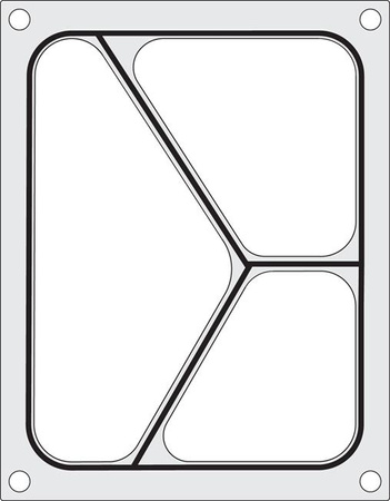 Matrix für Siegelmaschine CAS CDS-01 für dreiteilige Schalen 227x178