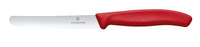 Victorinox Swiss Classic Nóż do pomidorów, zaokrąglony czubek, ząbkowany, 11 cm, czerwony