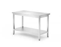 Stół centralny z półką Budget Line – skręcany 1000x600x(H)850