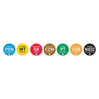 Etykiety Food Safety, jednorazowe Czwartek