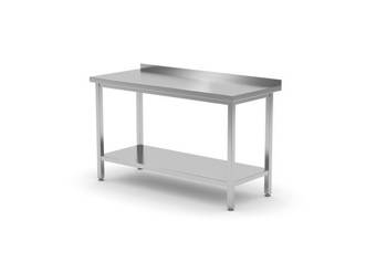 Stół przyścienny z półką - skręcany, głębokość 700 mm, HENDI, Kitchen Line, 800x700x850 mm, 800x700x(H)850mm