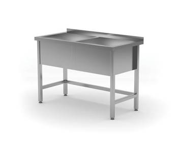 Stół z basenem dwukomorowym - wysokość komory h = 300 mm, o wym. 1200x600x850 mm