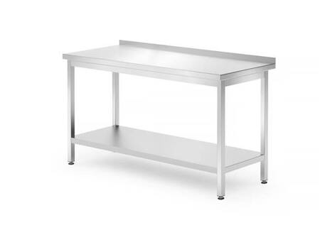 Stół przyścienny z półką - skręcany, głębokość 700 mm, HENDI, Kitchen Line, 1400x700x850 mm, 1400x700x(H)850mm